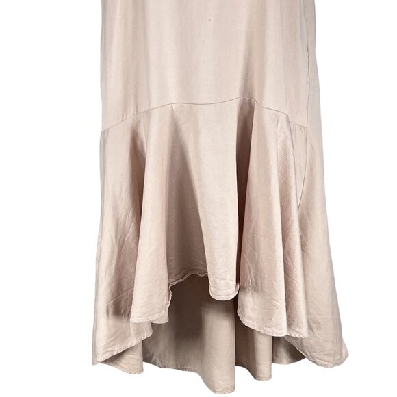 Anthropology Maeve XS Camillia Blush Dropwaist HiLow Dress Linen Blend Lagenlook - Picture 8 of 16